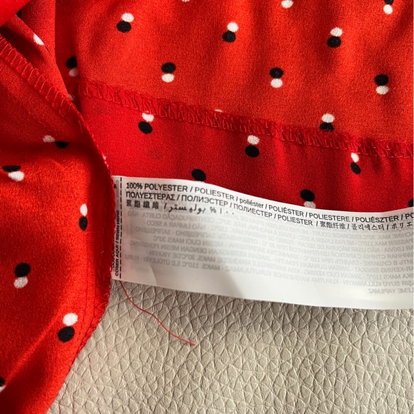 NWT - Mango Women’s Cropped Polka Dot V Neck Half Sleeve Blouse - US Size 8 - Picture 8 of 8